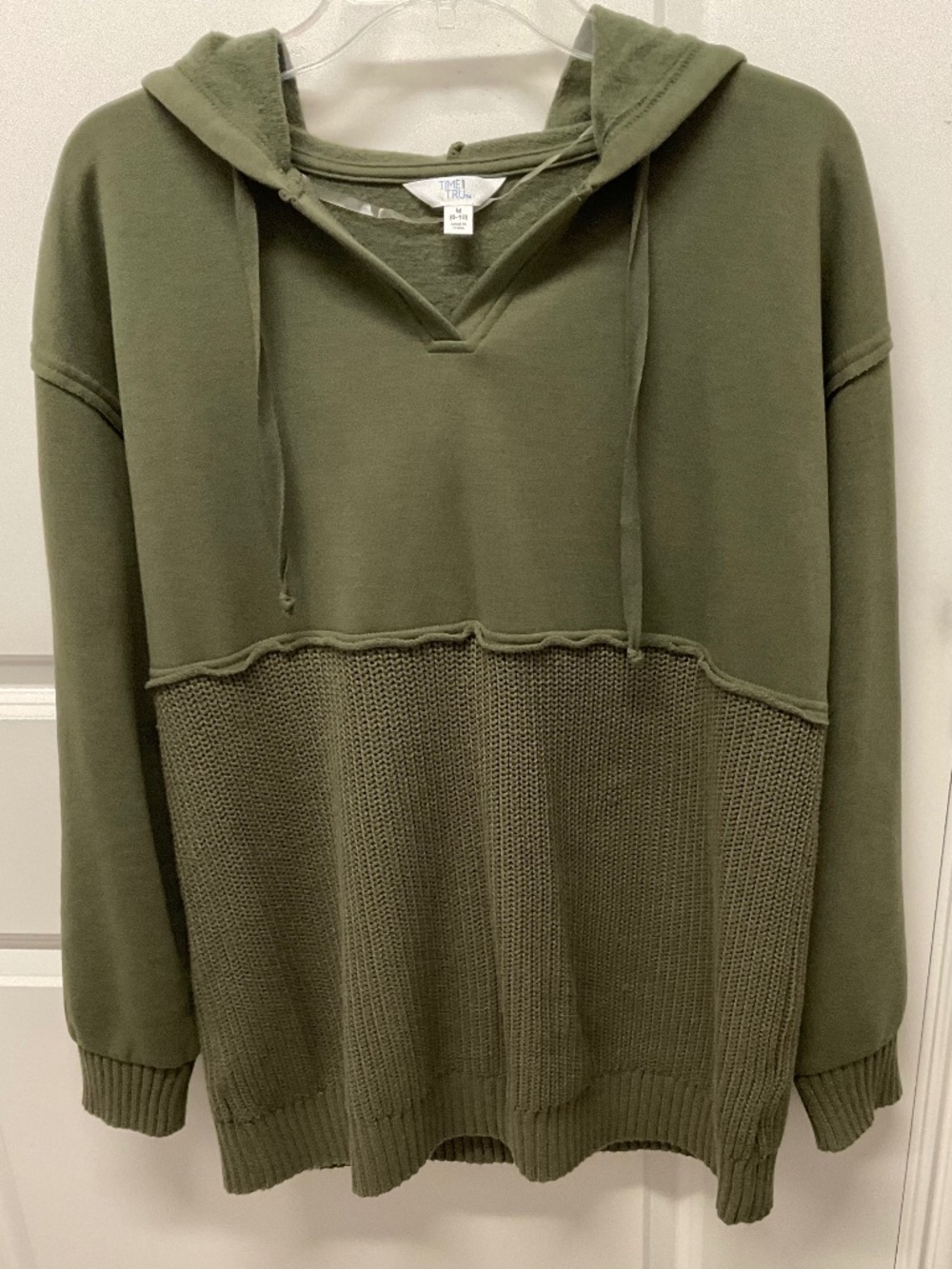 TIME AND TRU OLIVE GREEN HOODIE OVERSIZED MEDIUM (FREE PEOPLE DUP?)
